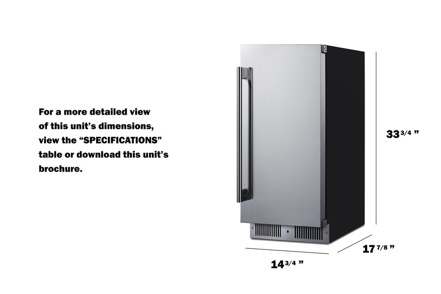 15" Wide Built-In All-Refrigerator - Summit SDHR1534 - Summit - Wine Fridge Pros