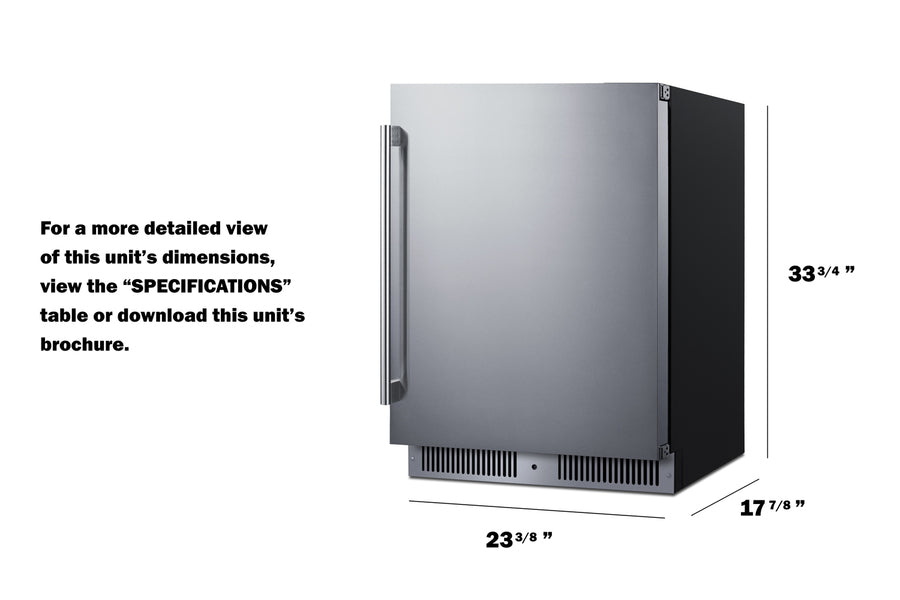 24" Wide Built-In All-Refrigerator - Summit SDHR2444LHD - Summit - Wine Fridge Pros