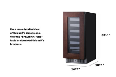 15" Wide Built-In Wine Cellar (Panel Not Included) Summit SDHW1532PNRLHD - Summit - Wine Fridge Pros