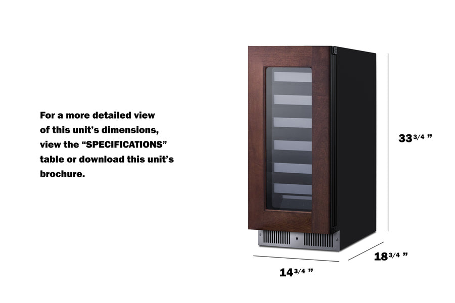 15" Wide Built-In Wine Cellar (Panel Not Included) Summit SDHW1532PNR - Summit - Wine Fridge Pros
