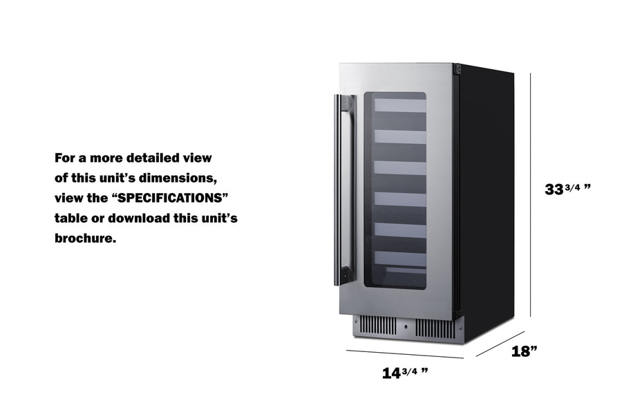 15" Wide Built-In Wine Cellar - Summit SDHW1532LHD - Summit - Wine Fridge Pros