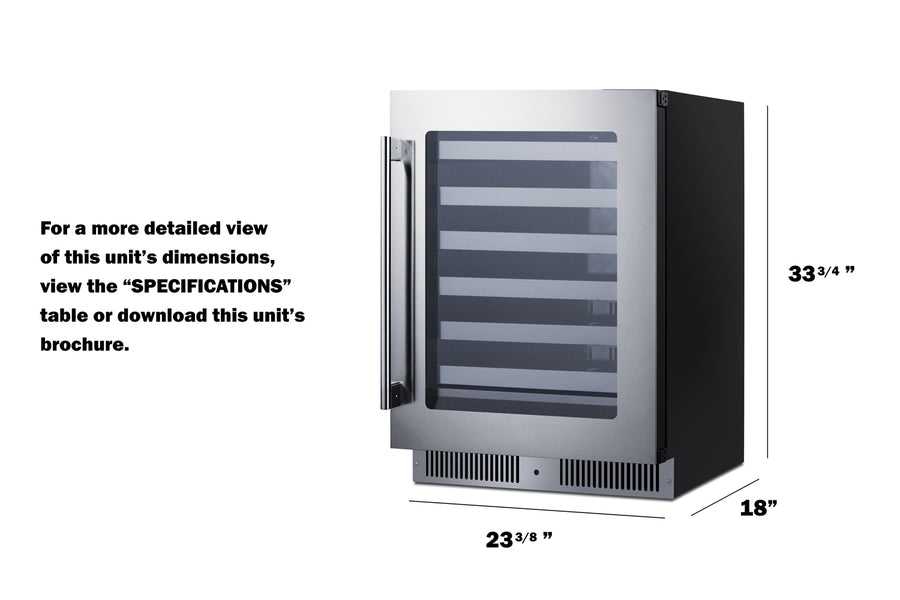24" Wide Built-In Wine Cellar - Summit SDHW2442LHD - Summit - Wine Fridge Pros