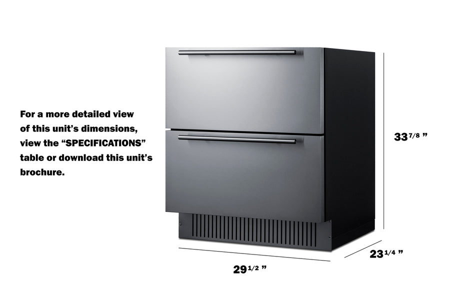 30" Wide 2-Drawer All-Refrigerator - Summit SPR3032D