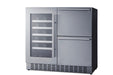 36" Wide Combination Wine Cellar & 2-Drawer Refrigerator - Summit SWCDAR36UC - Summit - Wine Fridge Pros
