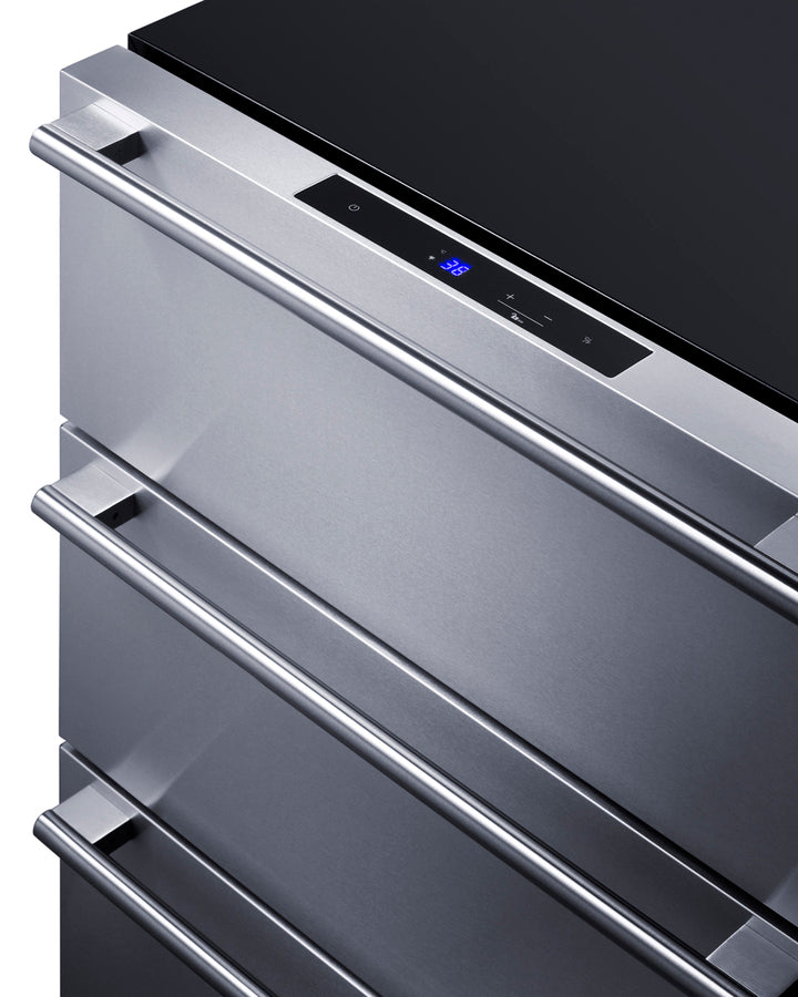 24" Wide Built-In 3-Drawer Outdoor All-Refrigerator - Summit SP6DS3DOS - Summit - Wine Fridge Pros