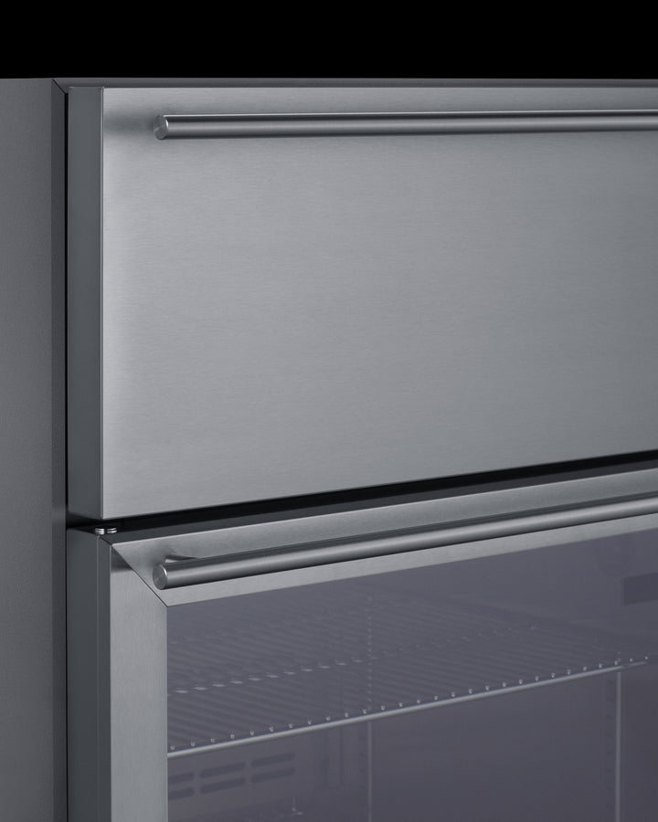 24" Wide Built-In Commercial Beverage Refrigerator With Top Drawer Summit SCR615TDCSS - Summit - Wine Fridge Pros