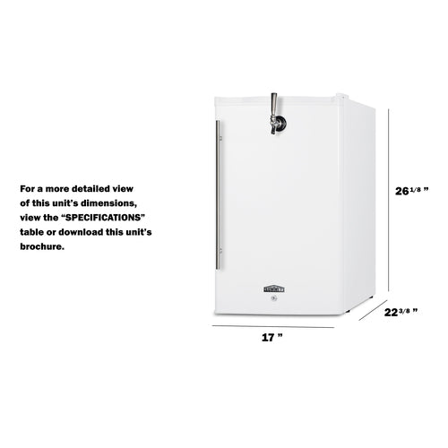 17" Wide Tabletop Front Tap Coffee Kegerator - Summit FF31L7FRTPC