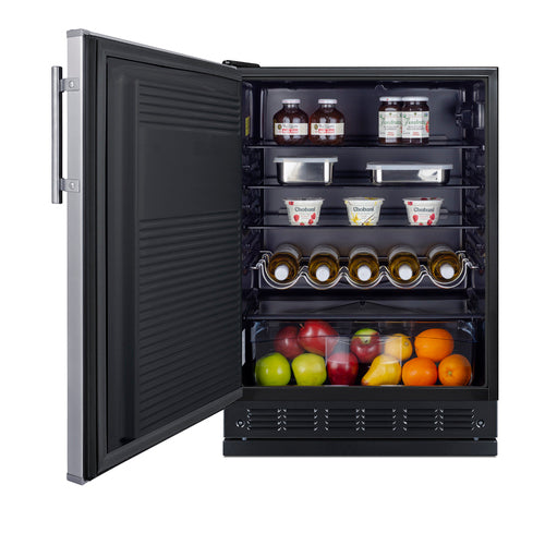 24" Wide All-Refrigerator - Summit FF708BLSSRSLHD