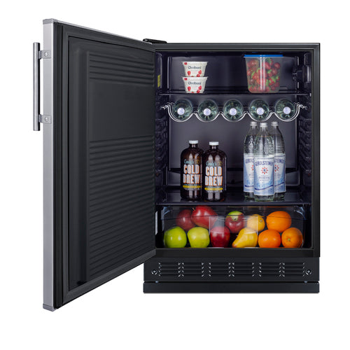 24" Wide All-Refrigerator - Summit FF708BLSSRSLHD