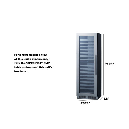 24" Wide Dual Zone Wine Cellar - Summit SDHWC98LHD