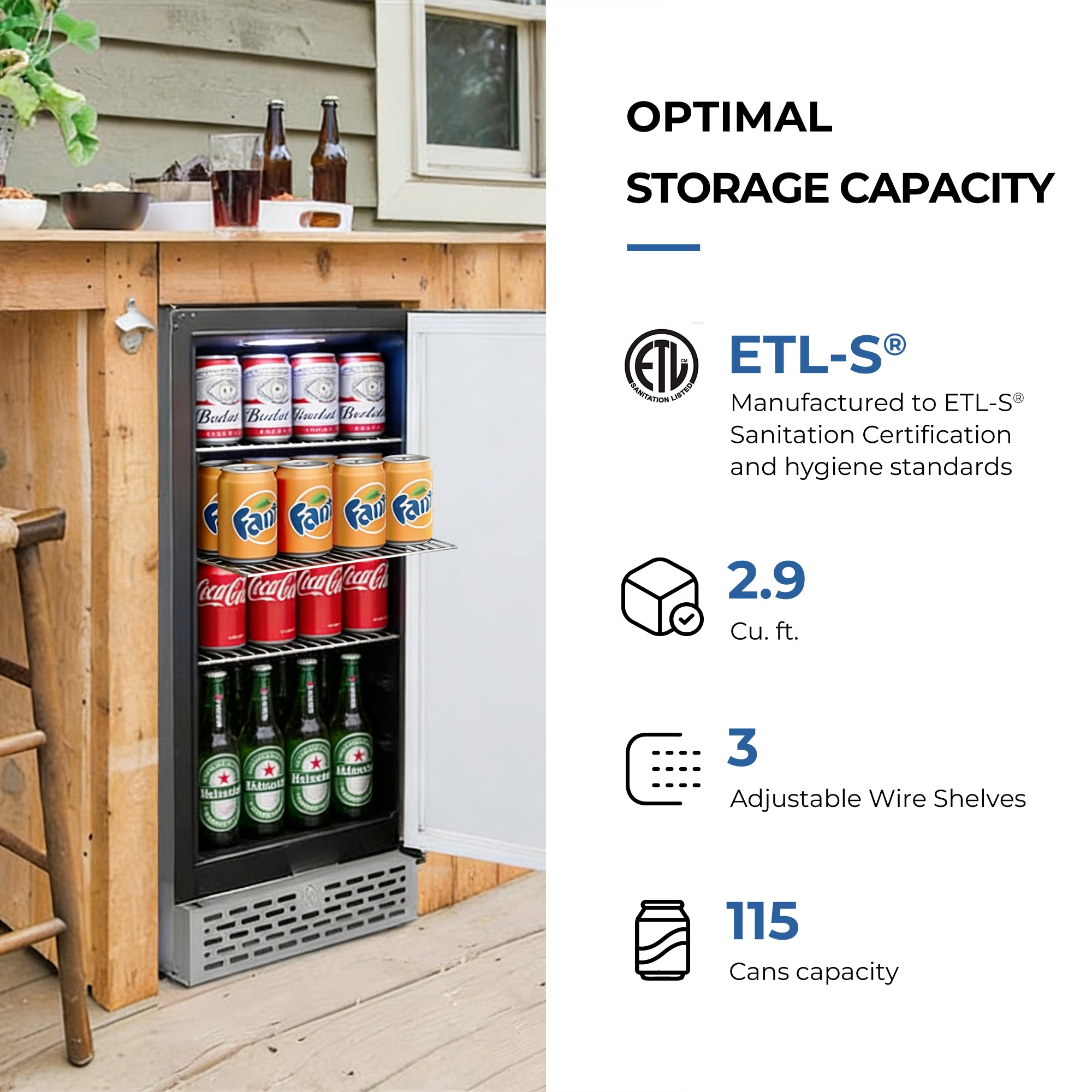 15″ Built-in 2.9 cu. ft. Beer Keg Froster Beverage Refrigerator with Digital Controls - Whynter BEF-286SB - Whynter - Wine Fridge Pros