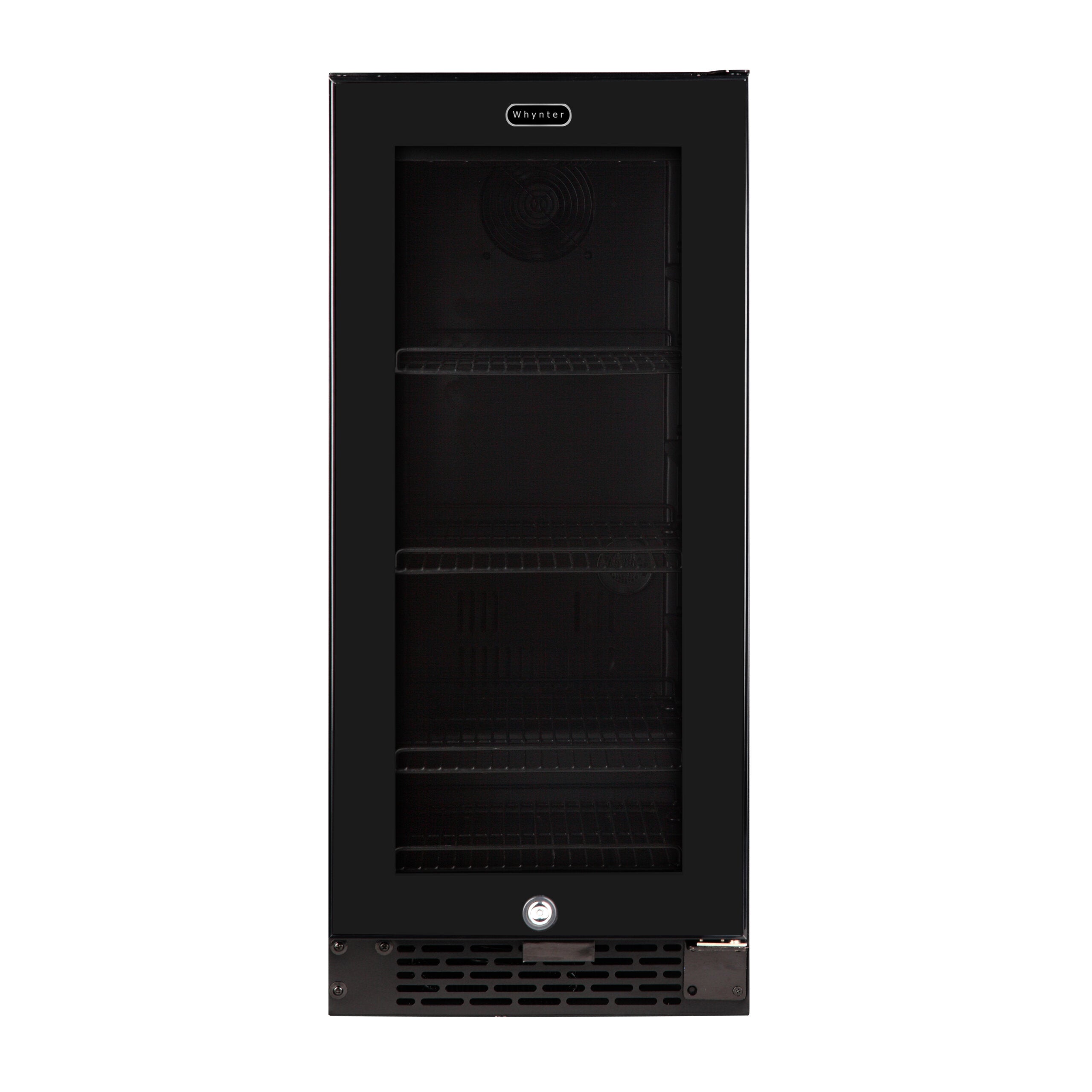 15″ Built-in Black Glass 128-can capacity 3.0 cu ft. Beverage Refrigerator - Whynter BBR-801BG - Whynter - Wine Fridge Pros