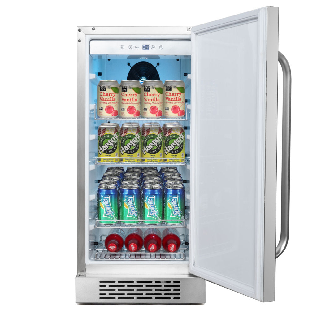 15″ Built-In Energy Star 3.0 cu. ft. Indoor/Outdoor Beverage Refrigerator Cooler - BOR-326FS