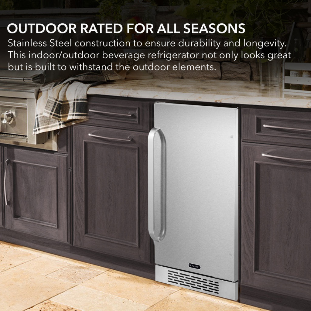 15″ Built-In Energy Star 3.0 cu. ft. Indoor/Outdoor Beverage Refrigerator Cooler - BOR-326FS