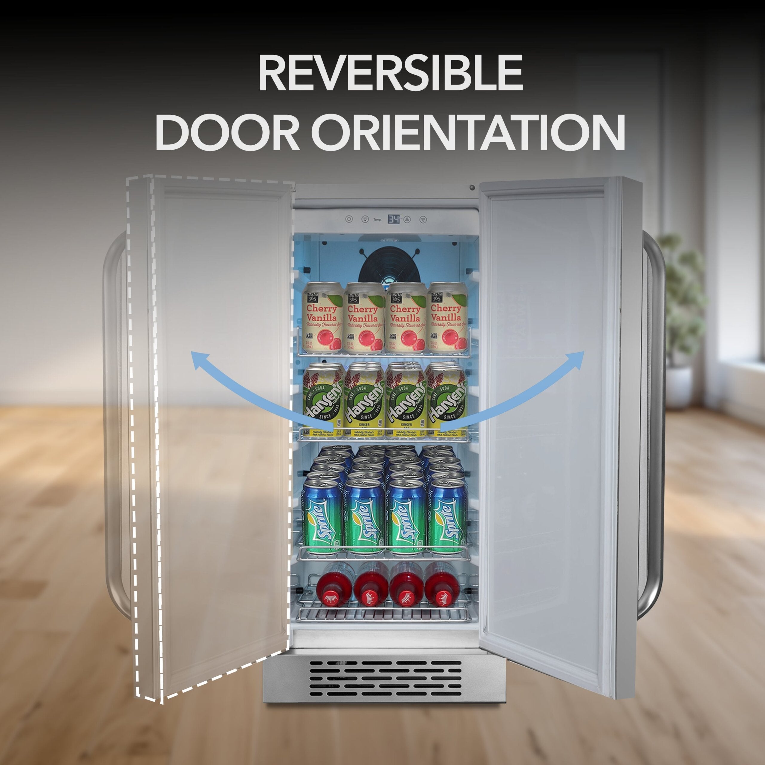 15″ Built-In Energy Star 3.0 cu. ft. Indoor/Outdoor Beverage Refrigerator Cooler - BOR-326FS