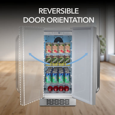 15″ Built-In Energy Star 3.0 cu. ft. Indoor/Outdoor Beverage Refrigerator Cooler - BOR-326FS - Whynter - Wine Fridge Pros
