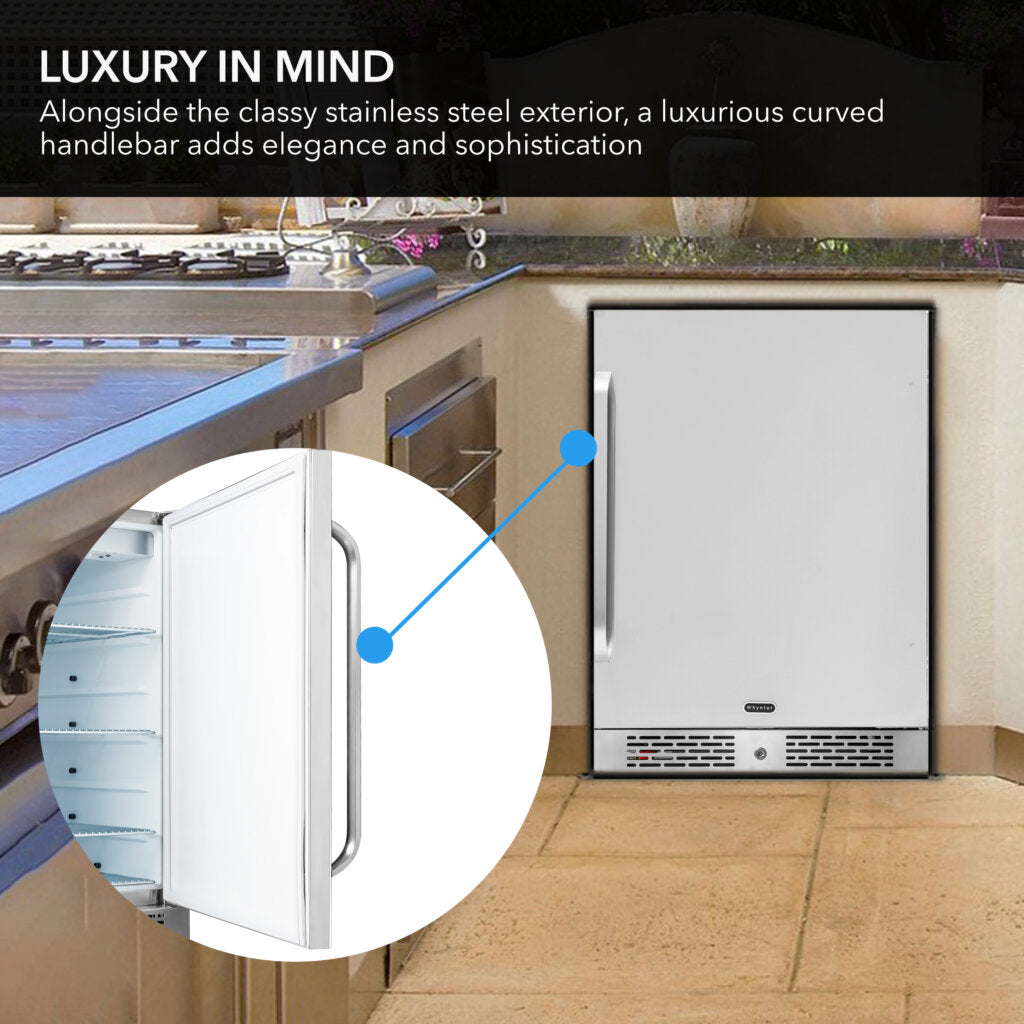 24″ Width Energy Star 5.3 cu. ft. Indoor/Outdoor Beverage Refrigerator Cooler | BOR-53024-SSW