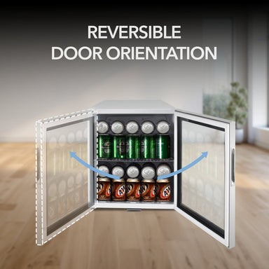 17″ 68-Can Freestanding Beverage Refrigerator Cooler with Lock – Stainless Steel - Whynter BR-062WS - Whynter - Wine Fridge Pros