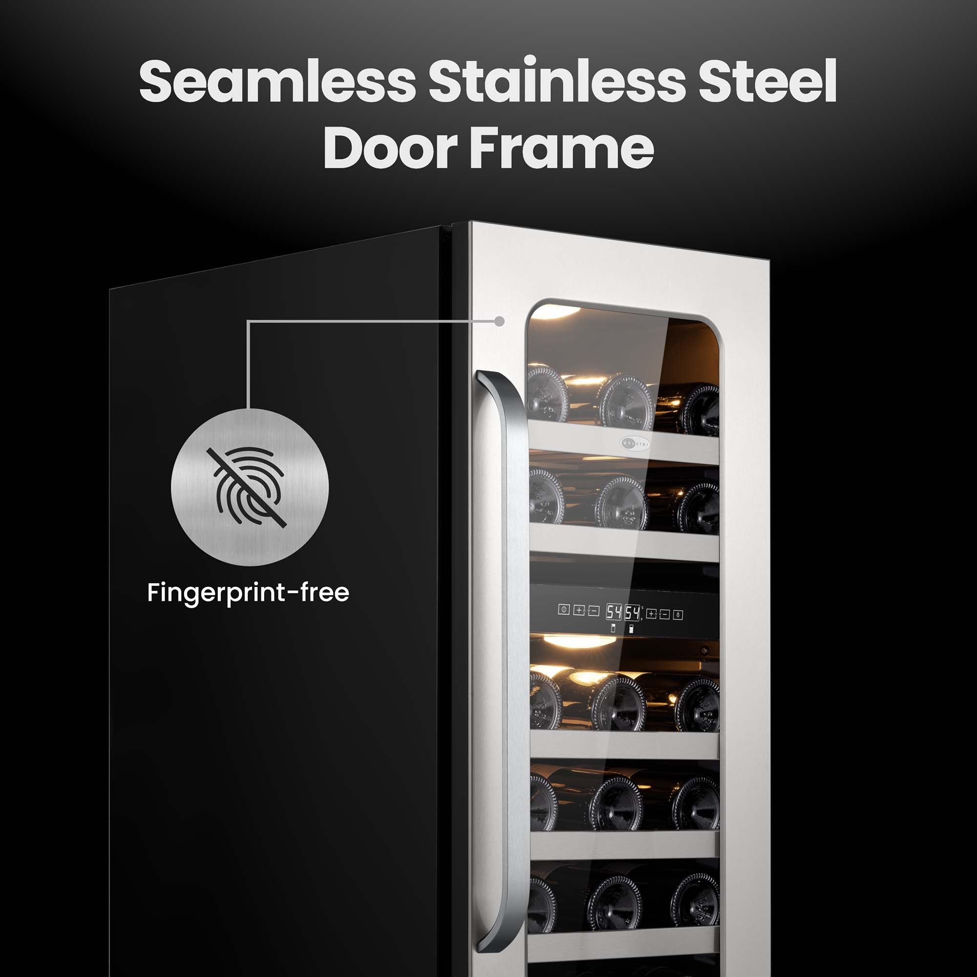 15″ Undercounter 29 Bottle Seamless Stainless Steel Wine Fridge - BSR-029DW