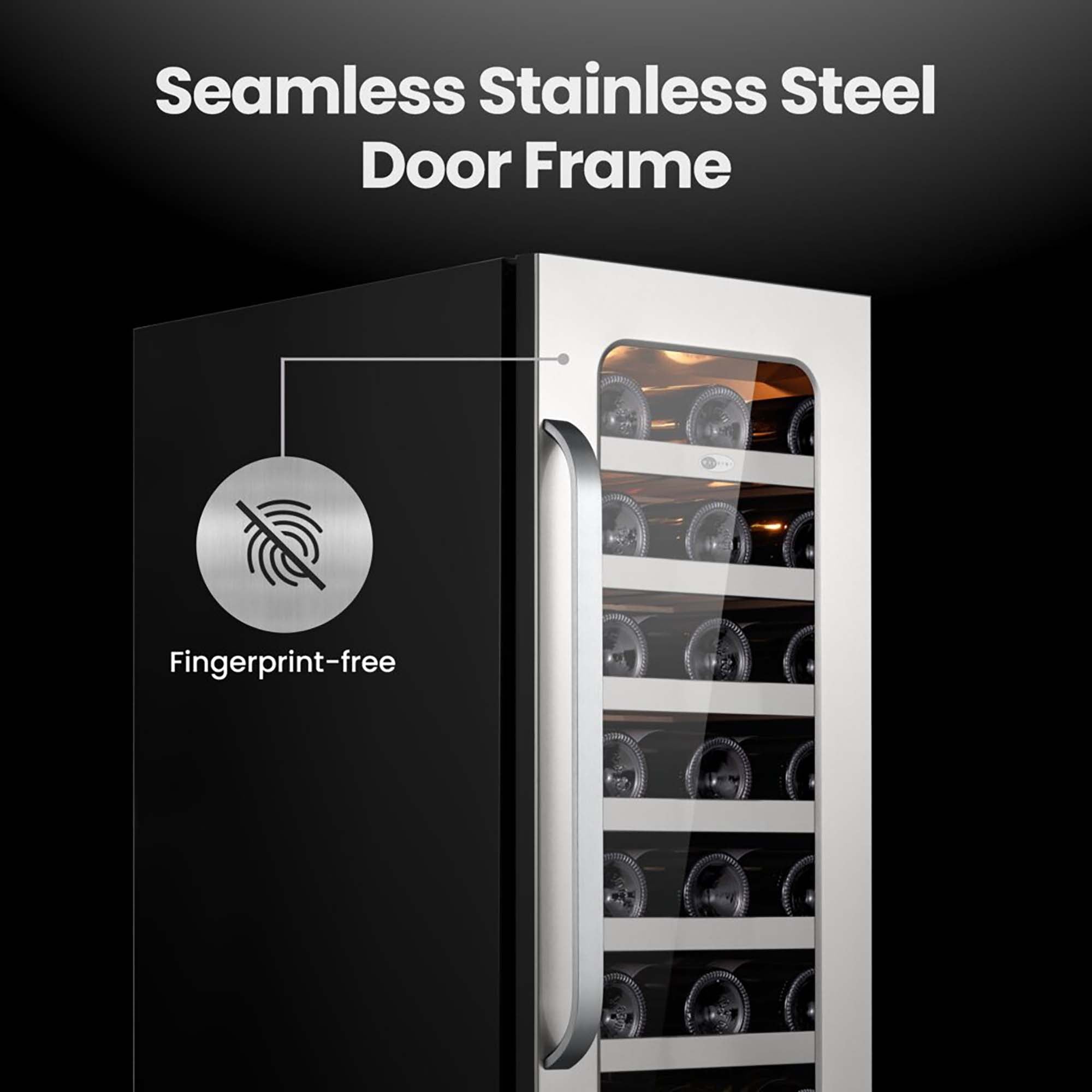 15″ Undercounter 33 Bottle Seamless Stainless Steel Wine Fridge | BSR-033SW