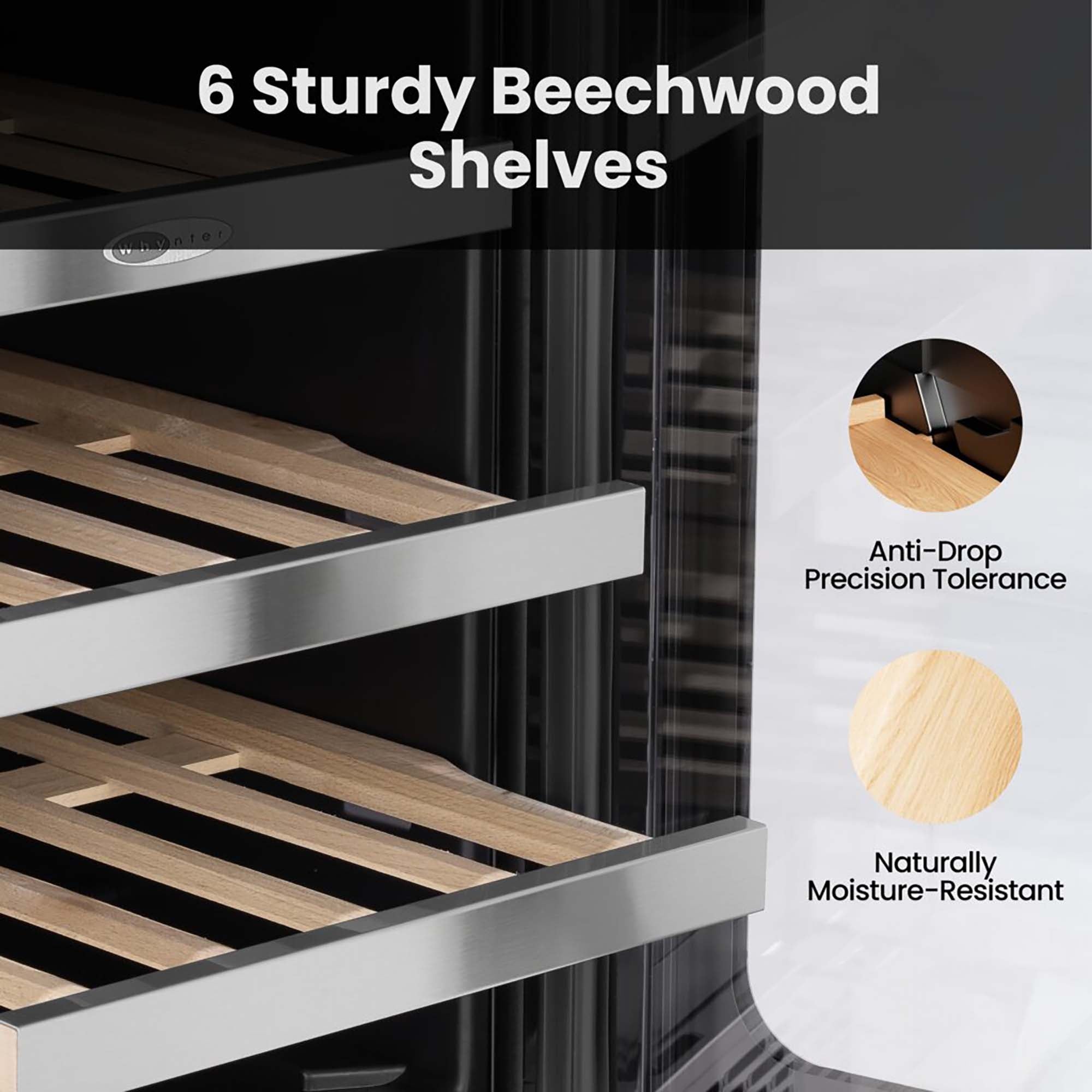 15″ Undercounter 33 Bottle Seamless Stainless Steel Wine Fridge | BSR-033SW