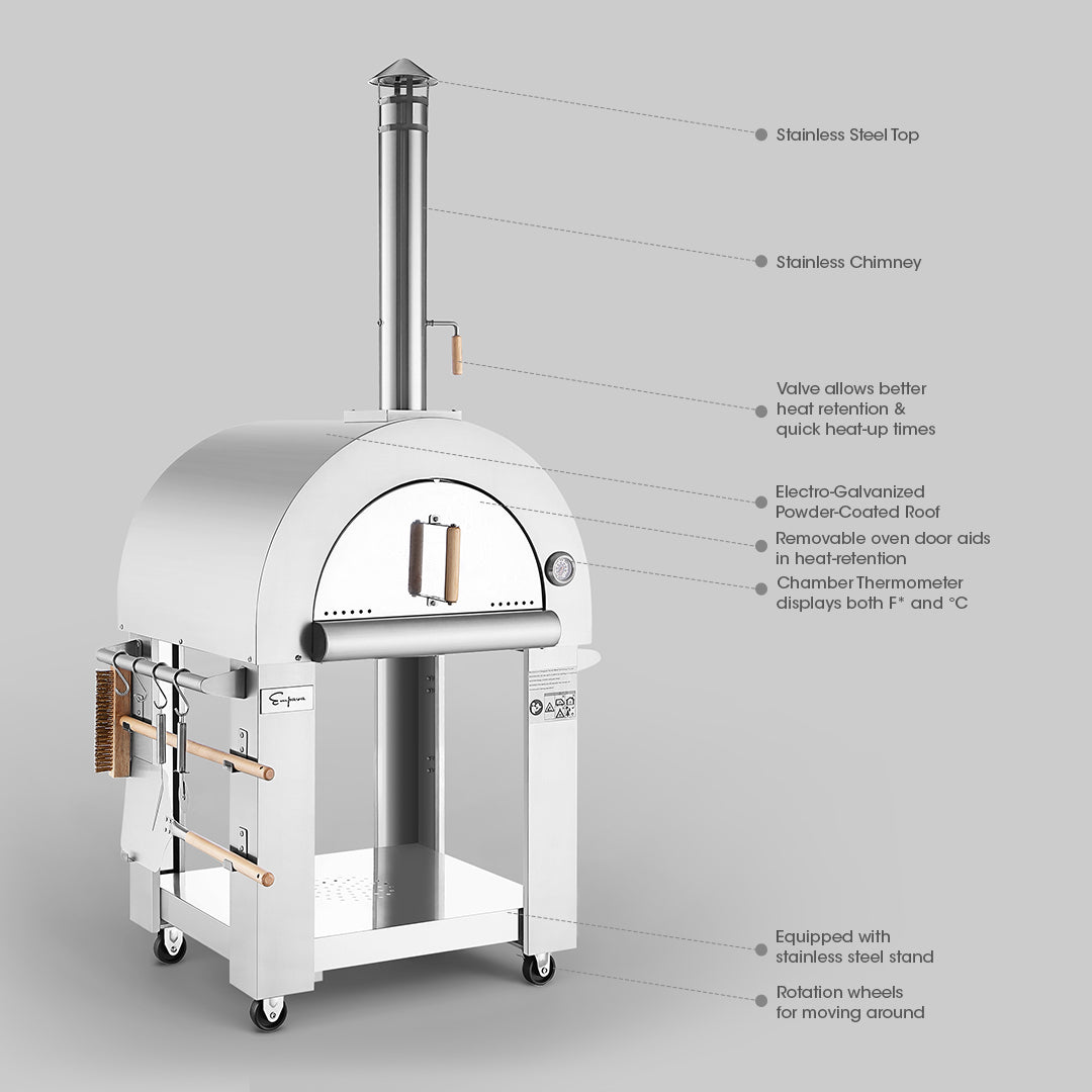 Outdoor Wood Fired Pizza Oven - Empava PG01 - Empava - Wine Fridge Pros