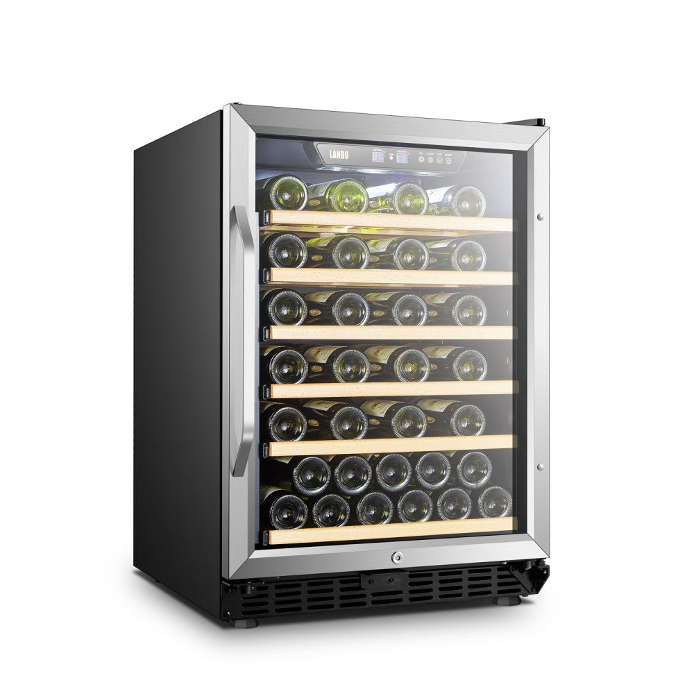 52 BOTTLE SINGLE ZONE WINE COOLER - LANBO LW52S - Lanbo Appliances - Wine Fridge Pros