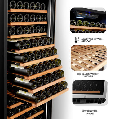 149 BOTTLE SINGLE ZONE WINE COOLER - LANBO  LW155S - Lanbo Appliances - Wine Fridge Pros