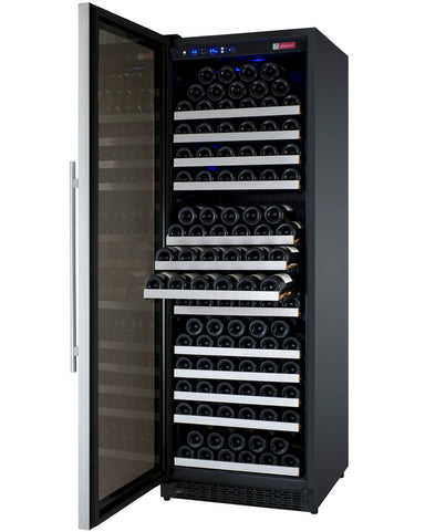 24" Wide FlexCount II Tru-Vino 177 Bottle Single Zone Stainless Steel Left Hinge Wine Refrigerator - Allavino VSWR177-1SL20 - Allavino - Wine Fridge Pros