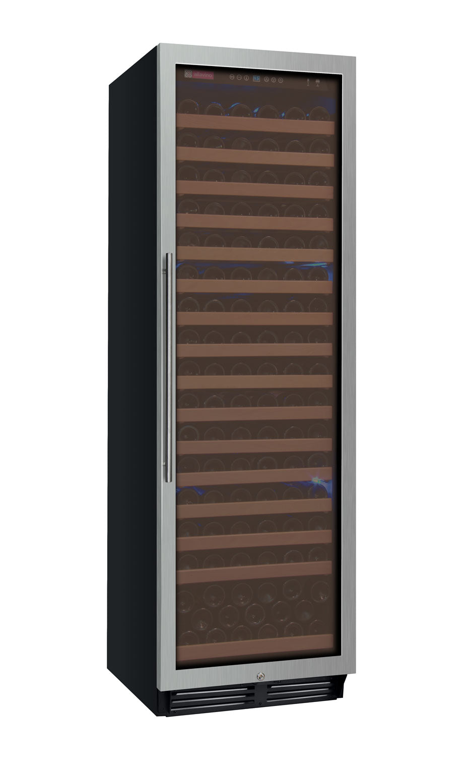 24" Wide FlexCount Classic II Tru-Vino 174 Bottle Single Zone Stainless Steel Right Hinge Wine Refrigerator - Allavino YHWR174-1SR20 - Allavino - Wine Fridge Pros