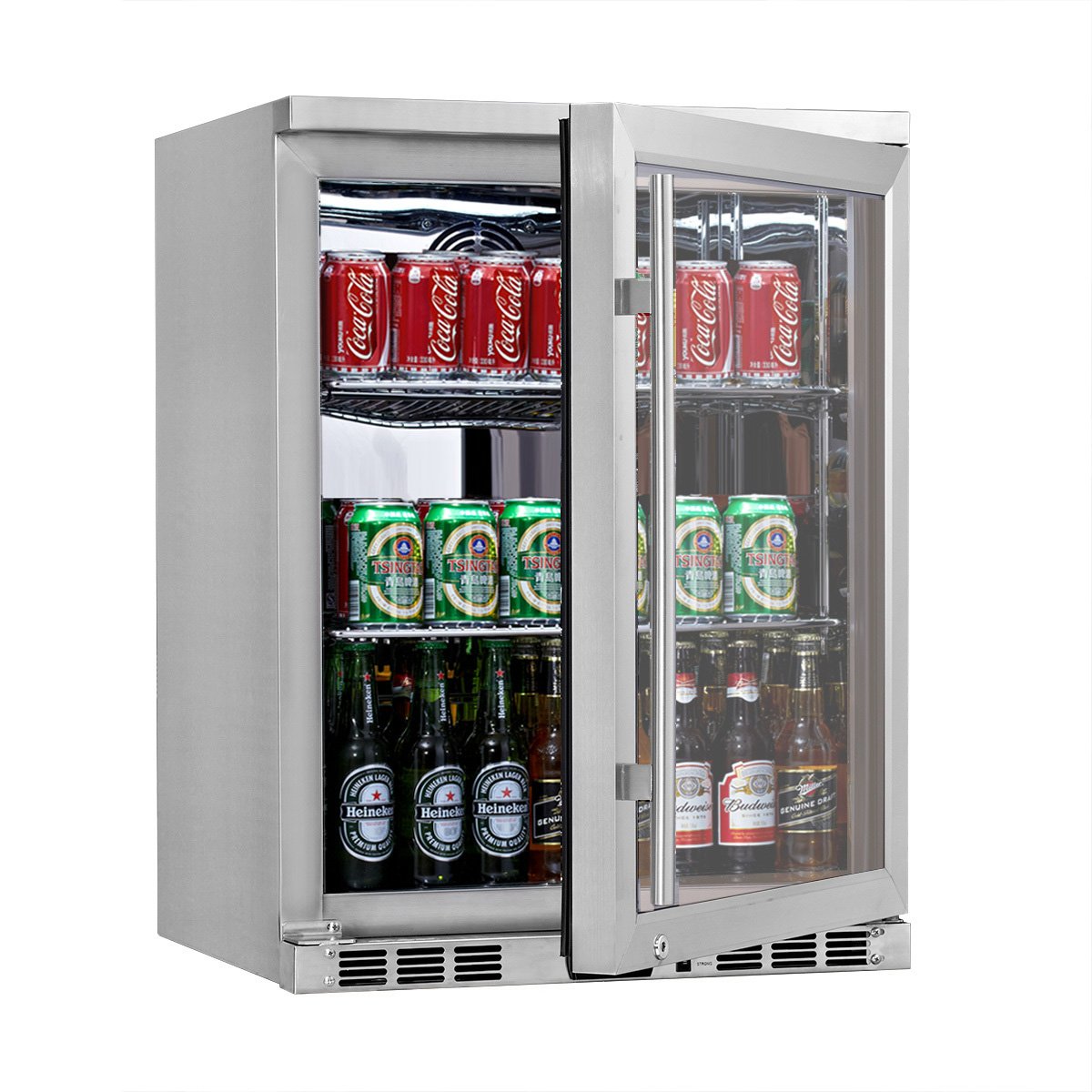 24 Inch Under Counter Beer Cooler Drinks Stainless Steel - KingsBottle KBU55M - KingsBottle - Wine Fridge Pros