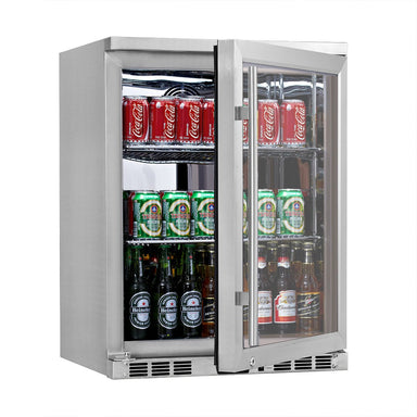 24 Inch Under Counter Beer Cooler Drinks Stainless Steel - KingsBottle KBU55M - KingsBottle - Wine Fridge Pros