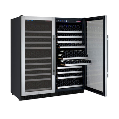 47" Wide FlexCount II Tru-Vino 256 Bottle Dual Zone Stainless Steel Side-by-Side Wine Refrigerator - Allavino 2X-VSWR128-1S20 - Allavino - Wine Fridge Pros