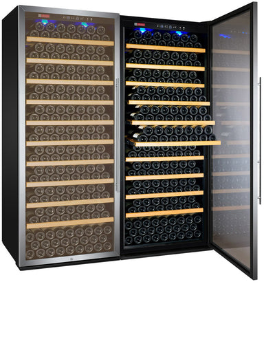 63" Wide Vite II Tru-Vino 554 Bottle Dual Zone Stainless Steel Side-by-Side Wine Refrigerator - Allavino 2X-YHWR305-1S20 - Allavino - Wine Fridge Pros