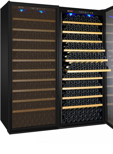63" Wide Vite II Tru-Vino 554 Bottle Dual Zone Black Side-by-Side Wine Refrigerator - Allavino 2X-YHWR305-1B20 - Allavino - Wine Fridge Pros