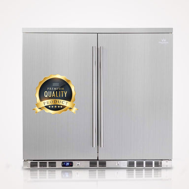 36 Inch Outdoor Beverage Refrigerator 2 Door For Home - KingsBottle KBU56ASD - KingsBottle - Wine Fridge Pros