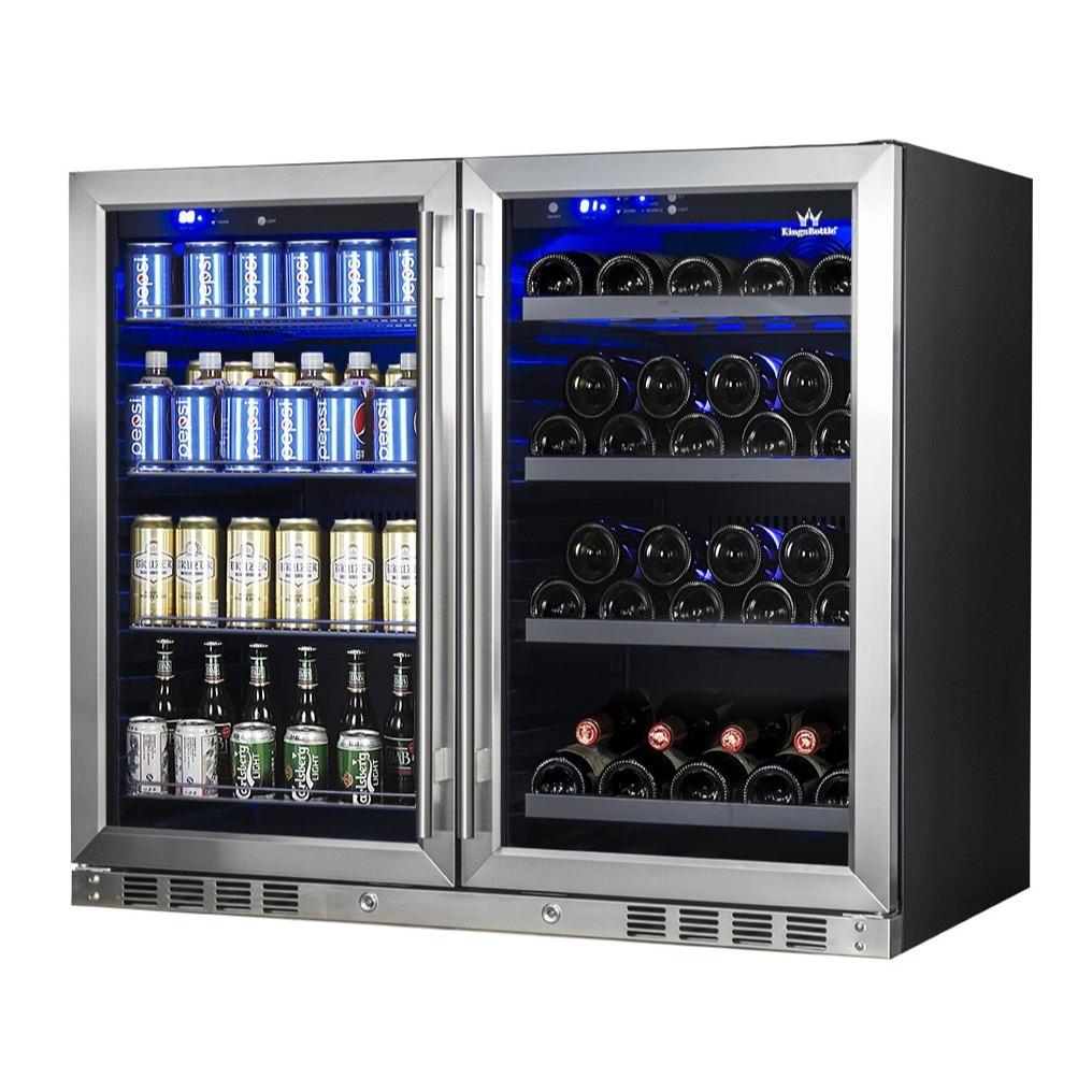 39 Inch Under Counter Wine And Beer Fridge Combo - KingsBottle KBU28LRX - KingsBottle - Wine Fridge Pros
