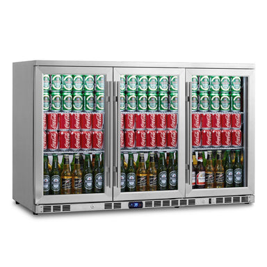 53 Inch Heating Glass 3 Door Large Beverage Refrigerator - KingsBottle KBU328M - KingsBottle - Wine Fridge Pros