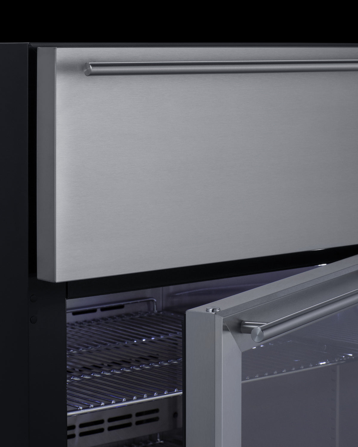 24" Wide Built-In Commercial Beverage Refrigerator With Top Drawer  - Summit SCR615TD - Summit - Wine Fridge Pros