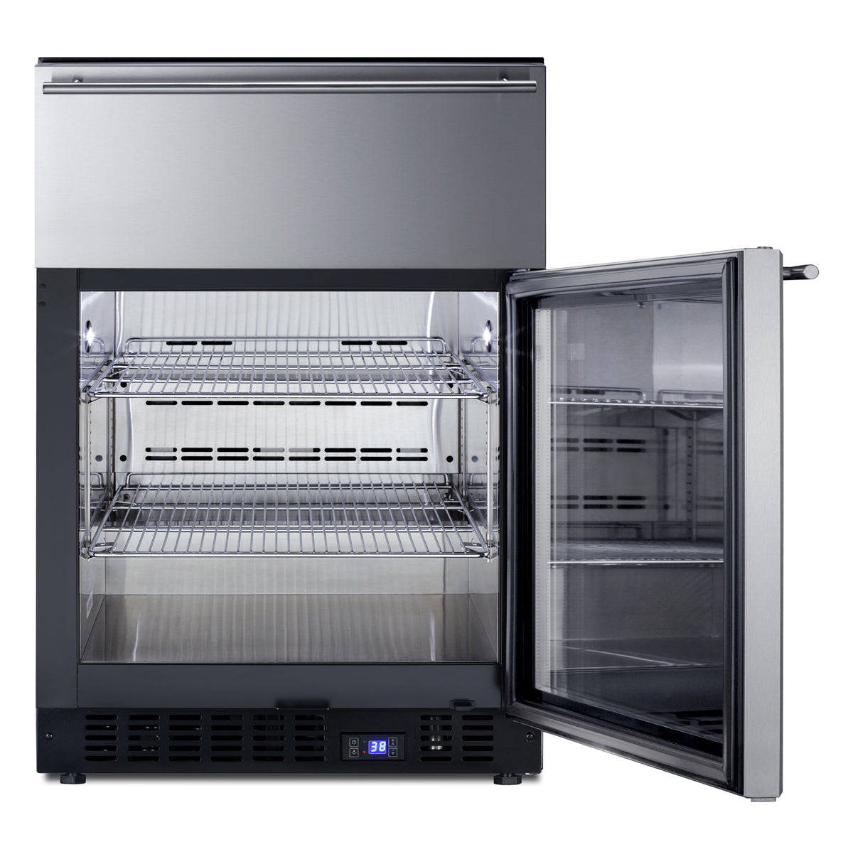 24" Wide Built-In Commercial Beverage Refrigerator With Top Drawer  - Summit SCR615TD - Summit - Wine Fridge Pros