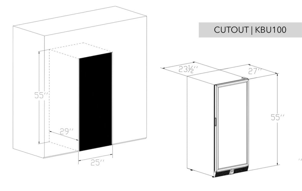 56" Upright Wine And Beverage Refrigerator Combo With Glass Door - KingsBottle KBU100BW2 - KingsBottle - Wine Fridge Pros