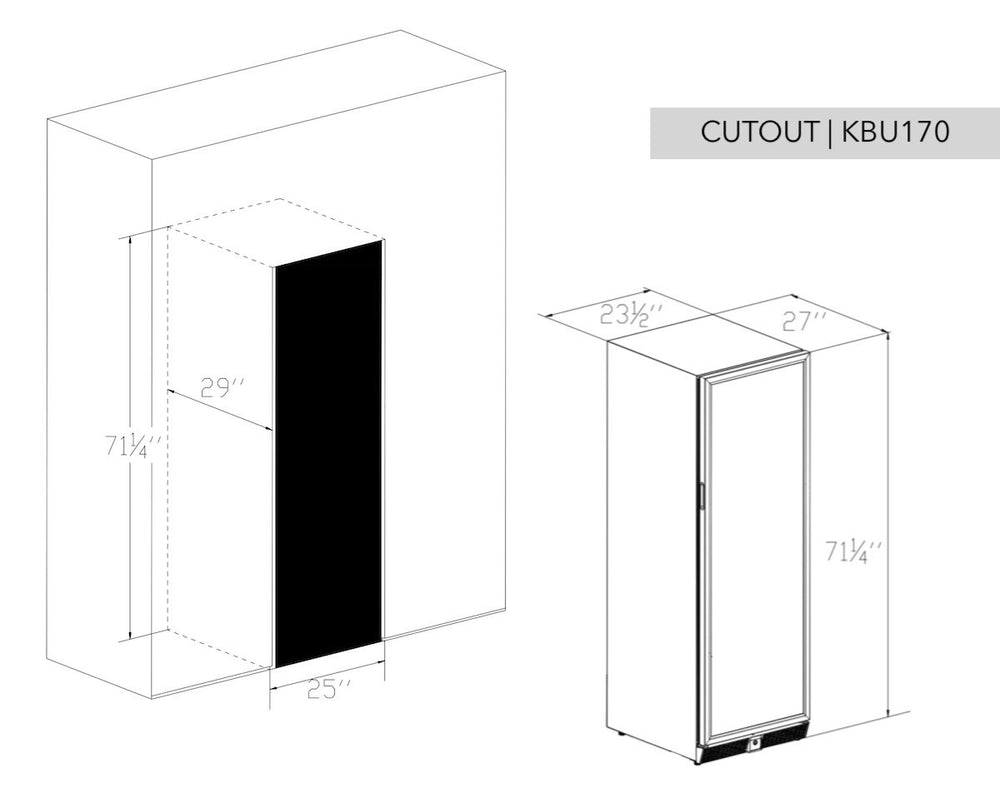 164 Bottle Large Wine Refrigerator With Glass Door - KingsBottle KBU170DX - KingsBottle - Wine Fridge Pros