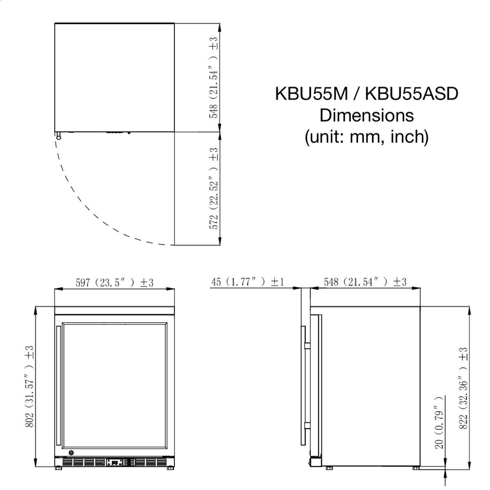 24 Inch Outdoor Beer Fridge Cooler Stainless Steel - KingsBottle KBU55ASD - KingsBottle - Wine Fridge Pros