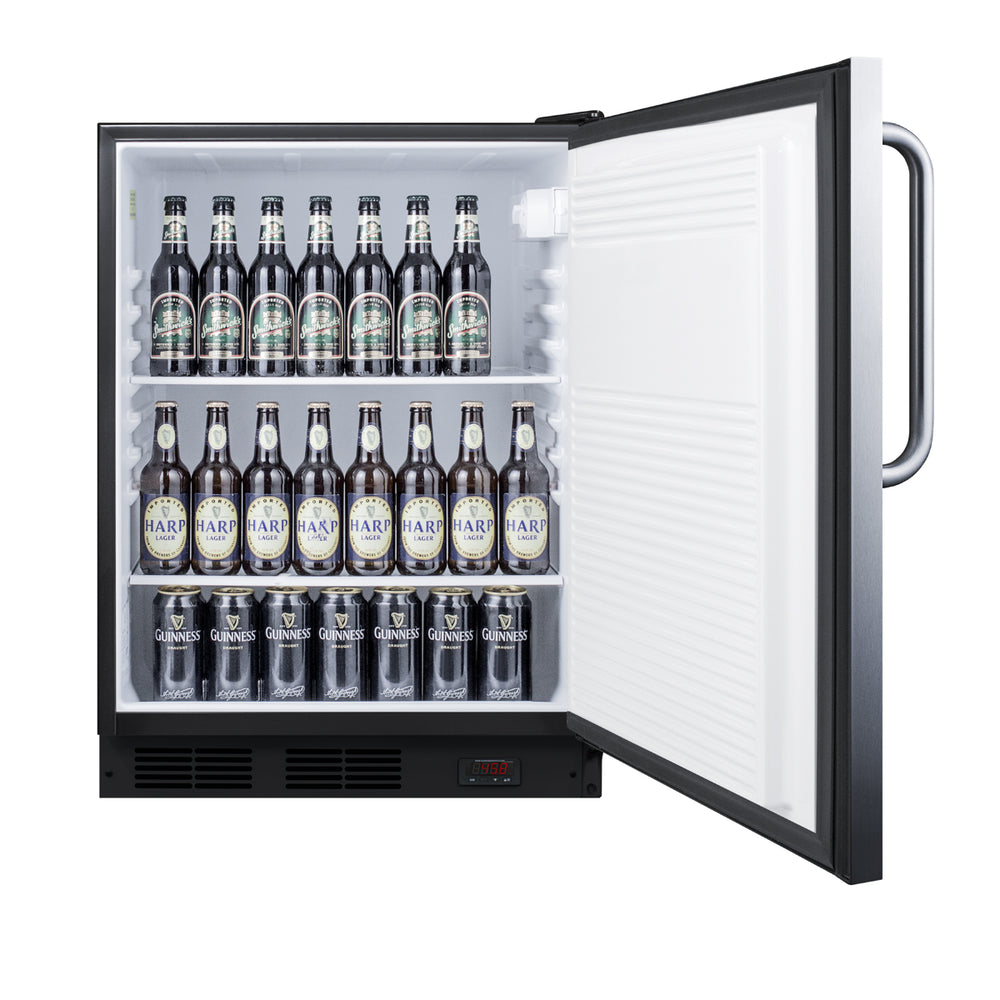 24" Wide Built-In Craft Beer Pub Cellar  - Summit FF7LBLKPUBCSS - Summit - Wine Fridge Pros