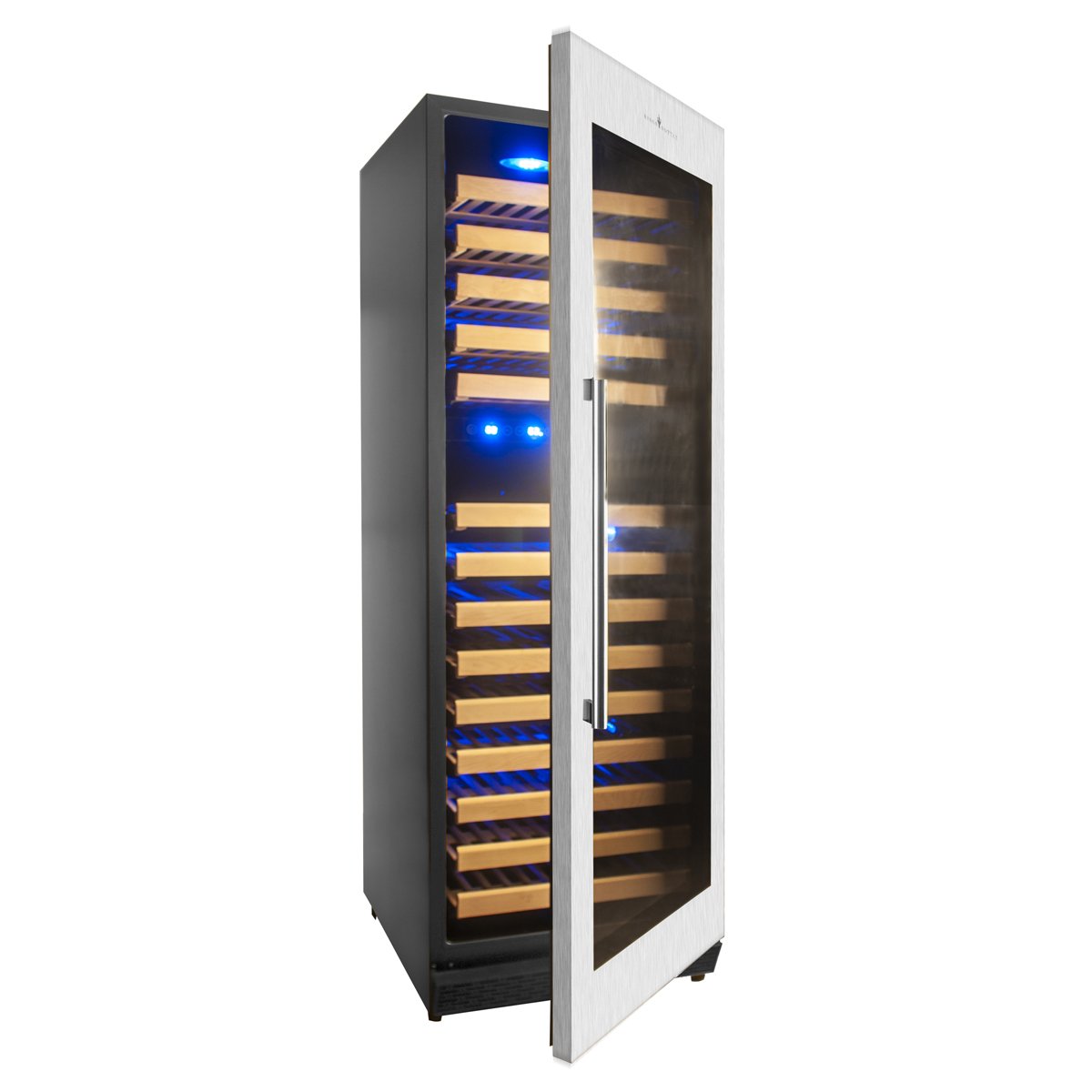164 Bottle Large Wine Refrigerator With Glass Door - KingsBottle KBU170DX-55LHH - KingsBottle - Wine Fridge Pros