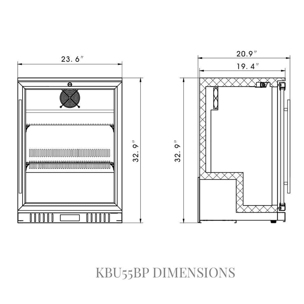 King's Bottle 24'' Stainless Steel Undercounter Beverage Center With 4.34 Cu. Ft. Capacity