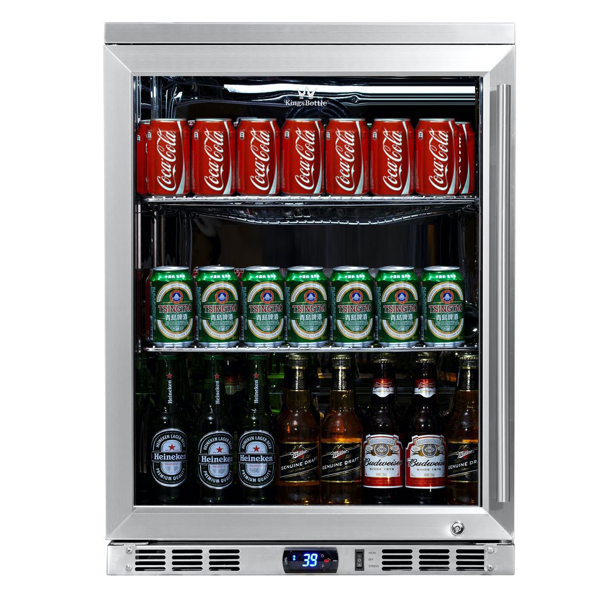 KingsBottle 36 Heating Glass 2 Door Built in Beverage Fridge - KBU56M