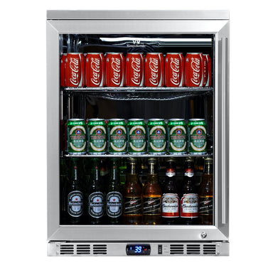 24 Inch Under Counter Beer Cooler Drinks Stainless Steel - KingsBottle KBU55M - KingsBottle - Wine Fridge Pros