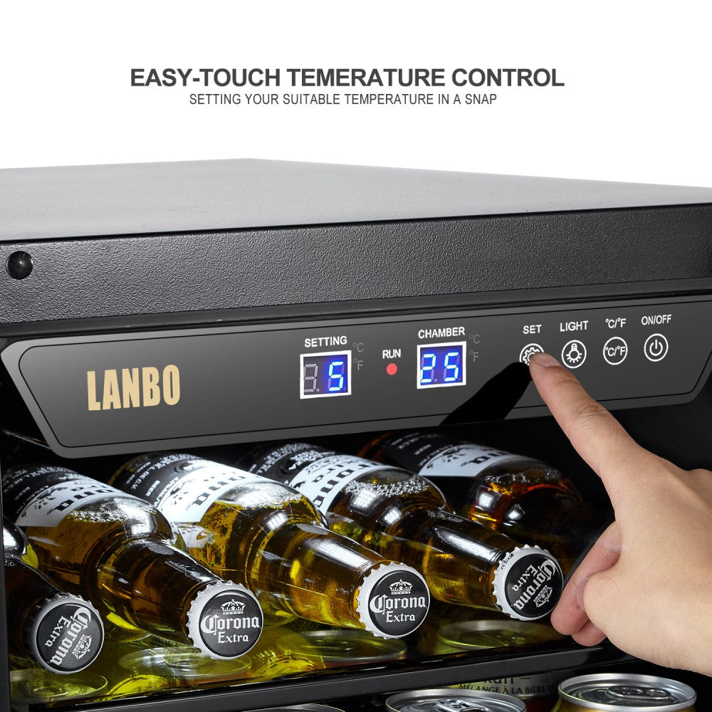 70 CAN BEVERAGE REFRIGERATOR - LANBO LB80BC - Lanbo Appliances - Wine Fridge Pros
