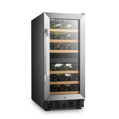 28 BOTTLE DUAL ZONE WINE COOLER - LANBO LW28D - Lanbo Appliances - Wine Fridge Pros